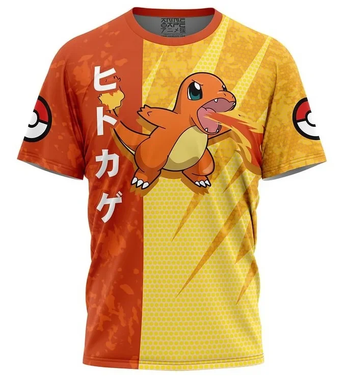 Color: Blue, Size: L - ?€Miniso) Pokemon Men's Casual Wear T Shirts Cartoon Children Round Neck Short Sleeves Summer Clothing Pikachu Cartoon Print Tops