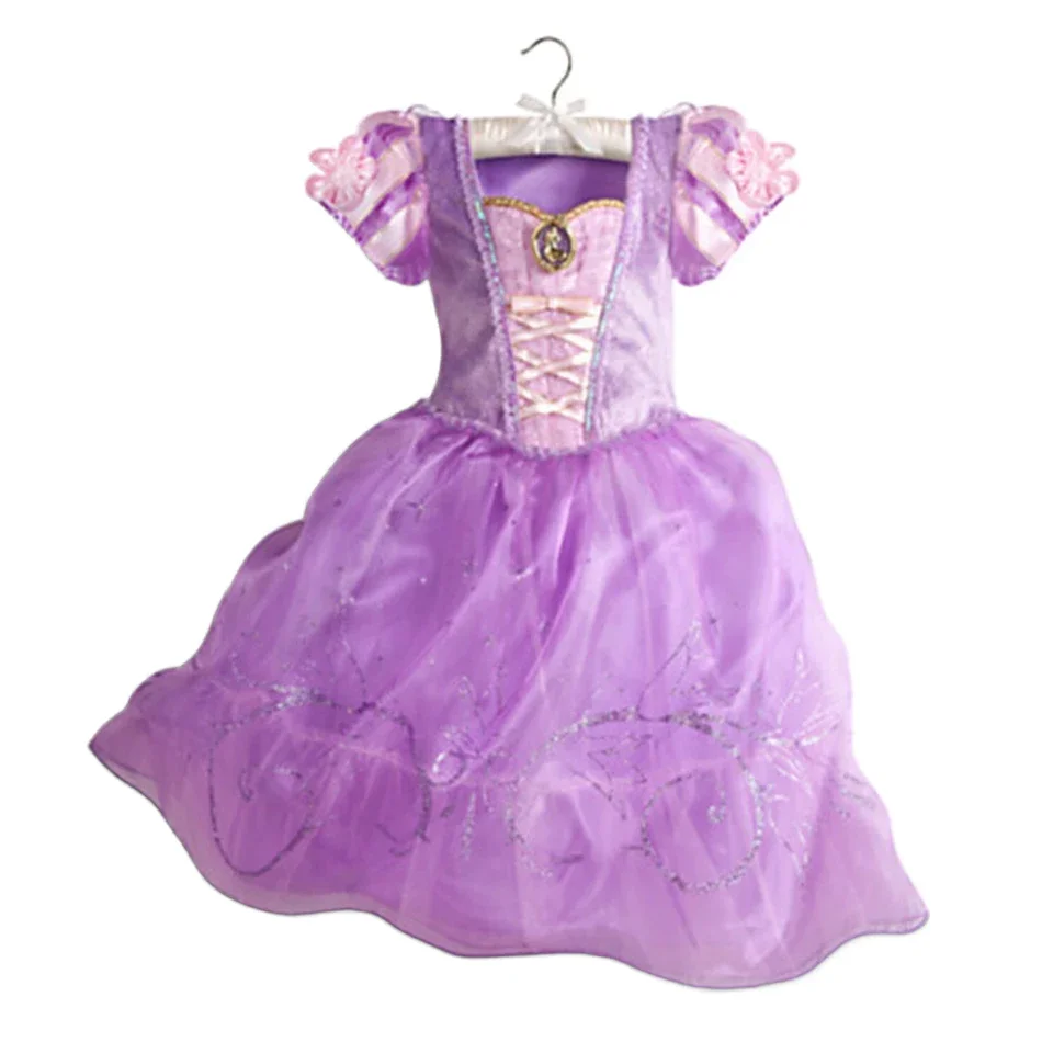 Kid Size: 9, Color: PURPLE - Belle Princess Dress for Girls Cosplay Beauty and The Beast Snow White Costumes Kids Halloween Carnival Birthday Clothes