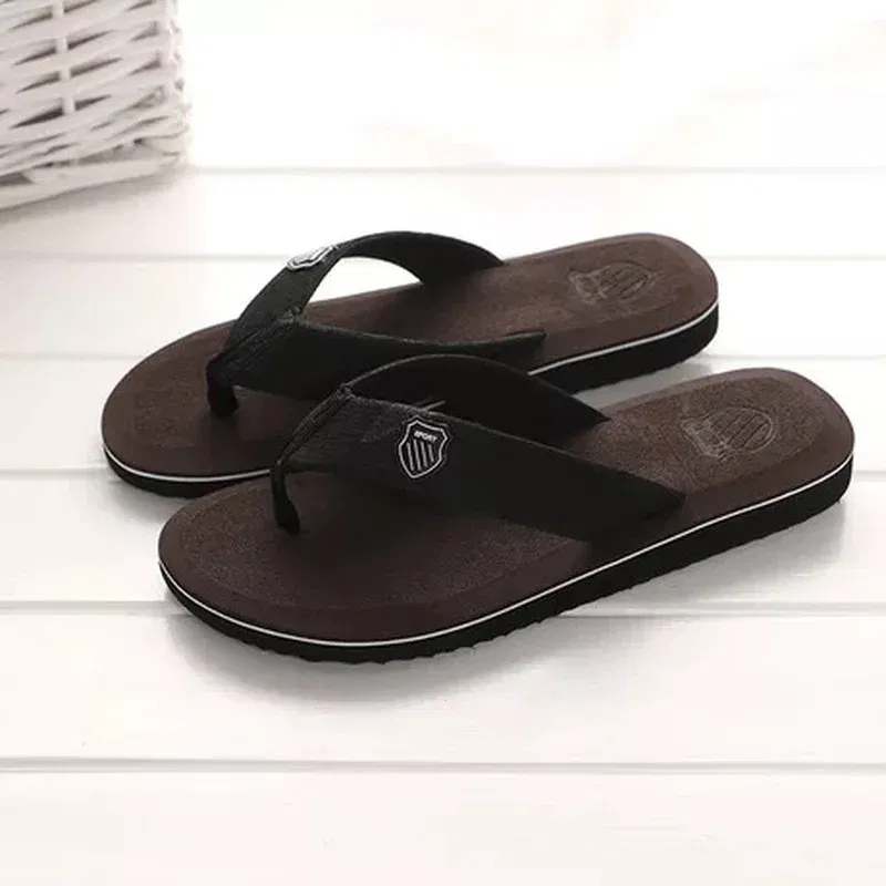 Color: green, Shoe Size: 42 - 2024 New Shoes Men Summer Men Flip Flops High Quality Beach Sandals Anti-slip Zapatos Hombre Casual Shoes Man Slippers