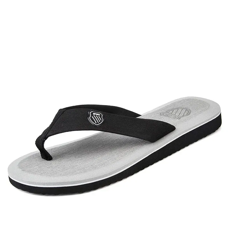 Color: green, Shoe Size: 42 - 2024 New Shoes Men Summer Men Flip Flops High Quality Beach Sandals Anti-slip Zapatos Hombre Casual Shoes Man Slippers