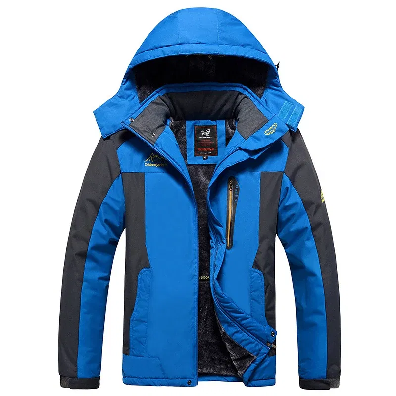 Color: Burgundy, Size: XXXS - TELLHIGH 2024 Winter Parka Men Jacket Mens Plus Velvet Men Hooded Windbreaker Coats Men Casual Warm Jackets Coat Detachable Hat