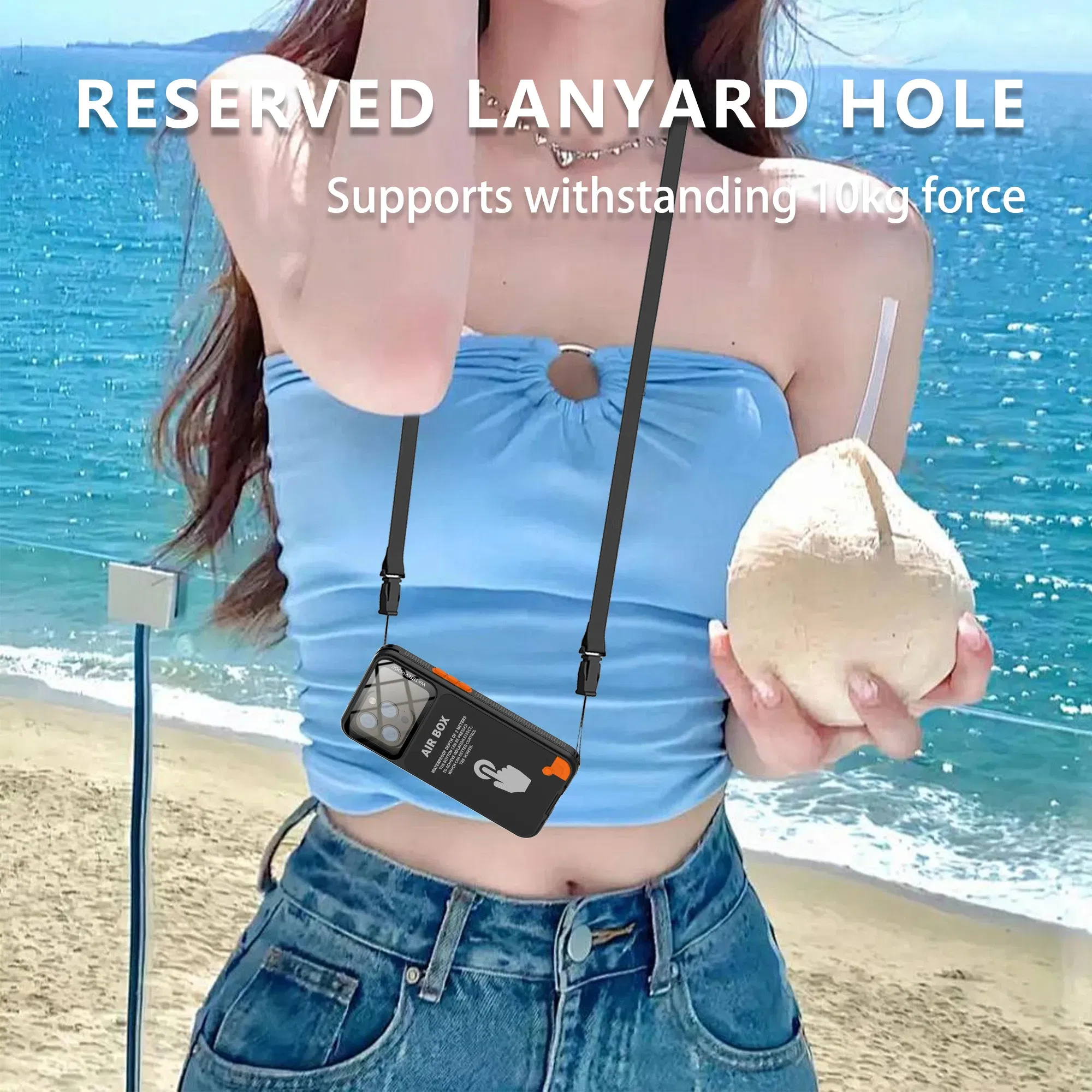 Color: Blue, Material: Nylon - IP68 Waterproof Phone Case For iPhone 15 14 13 12 Pro Max Plus Underwater Taking Shockproof Dustproof Swimming Diving Cover