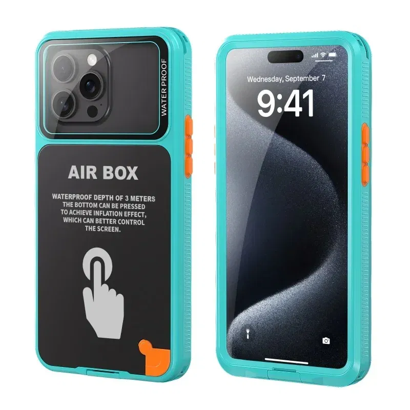 Color: Blue, Material: Nylon - IP68 Waterproof Phone Case For iPhone 15 14 13 12 Pro Max Plus Underwater Taking Shockproof Dustproof Swimming Diving Cover