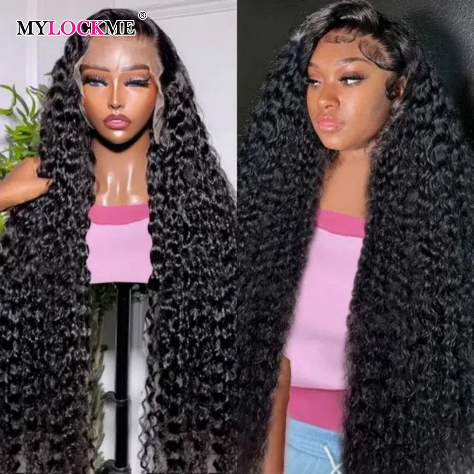 Color: Natural Color, Ships From: CHINA, Stretched Length: 26inches, Density: 150% - 13x4 13x6 Deep Wave HD Lace Front Wigs for Women Pre Plucked Brazilian 4x4 Lace Closure Human Hair Wig Curly Lace Frontal Wigs