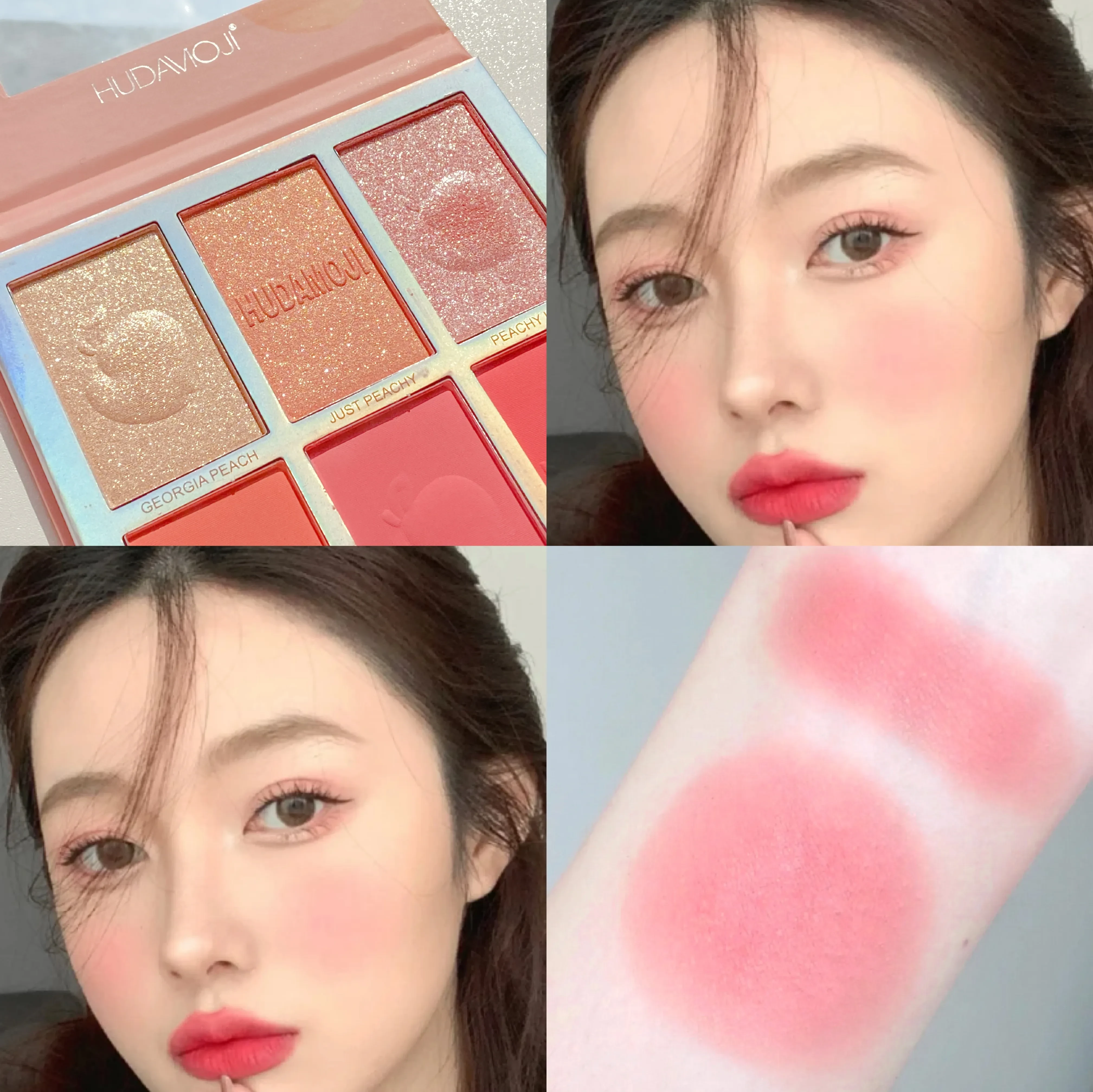 Ins Six-Color Fruit Blush High-Gloss Trimming
