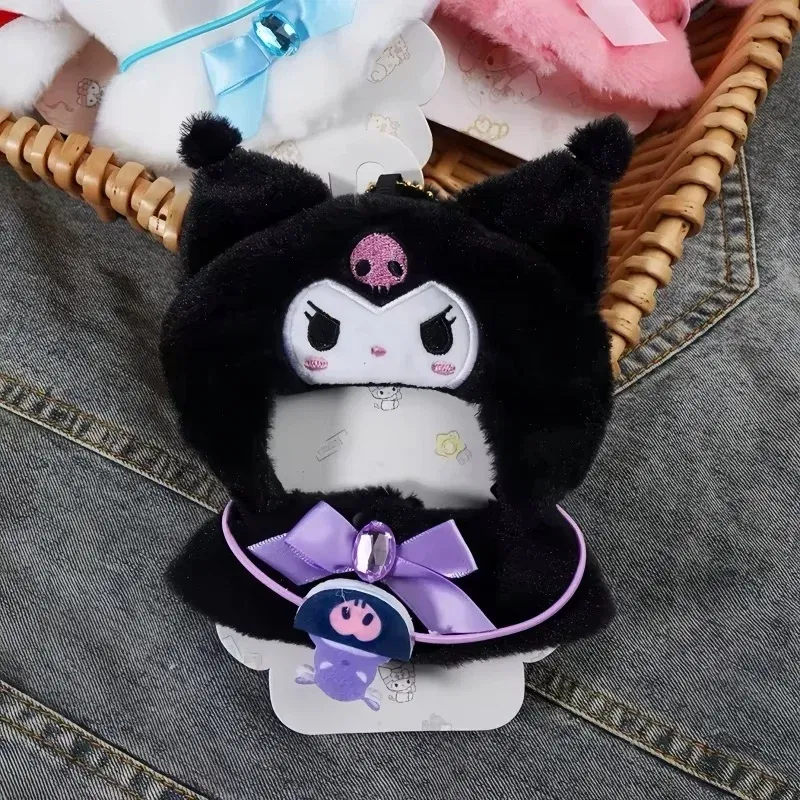 Color: Fluorescent Green - Labubu Sanrio Cape Skirt Suit Sitting Party Hello Kitty Kuromi Clothes Monsters Vinyl Labubu Outfit Clothing Hat Accessory Gift