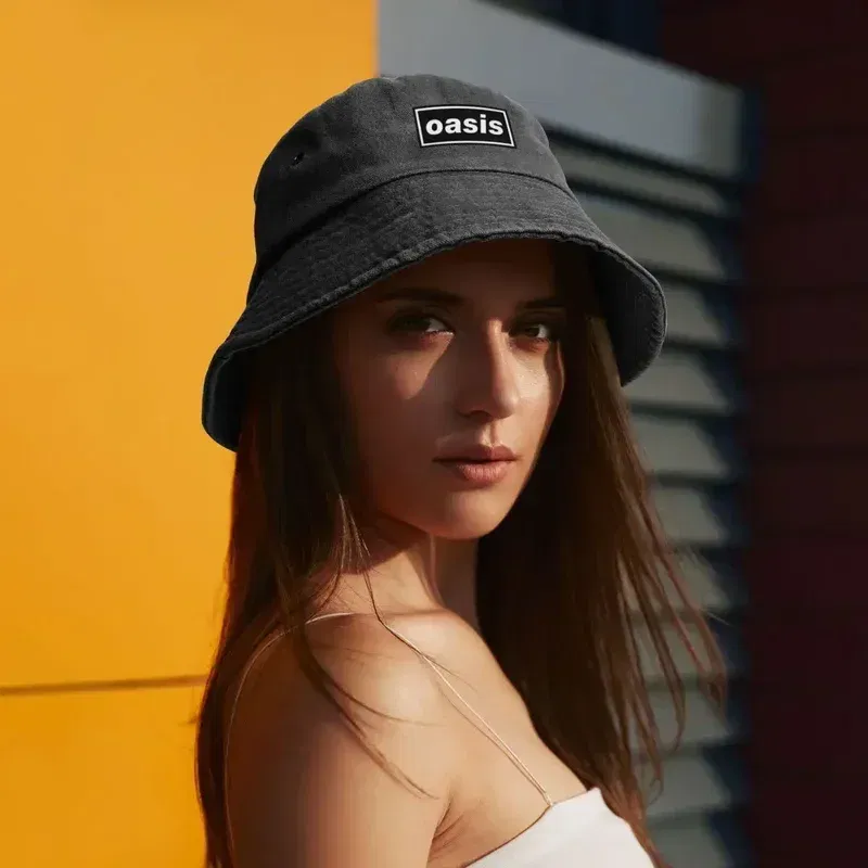 Color: WHITE - Y2K Dont Lock Back In Anger***-$$Band-*******************OASIS Bucket Hat