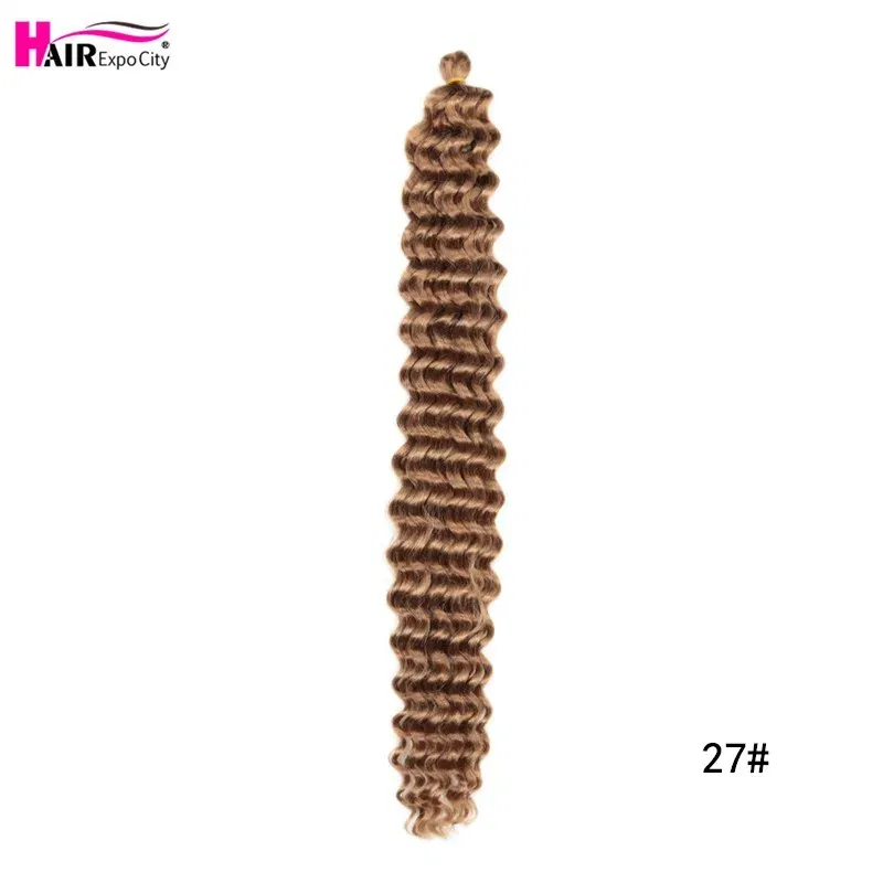Color: #27, Ships From: CN, Stretched Length: 28inches, Bulk Buy: 1Pcs/Lot - 22-28 Inch Freetress Deep Twist Crochet Hair Natural Synthetic Braids Hair Ombre Crochet Braiding Hair Extensions Hair Expo City