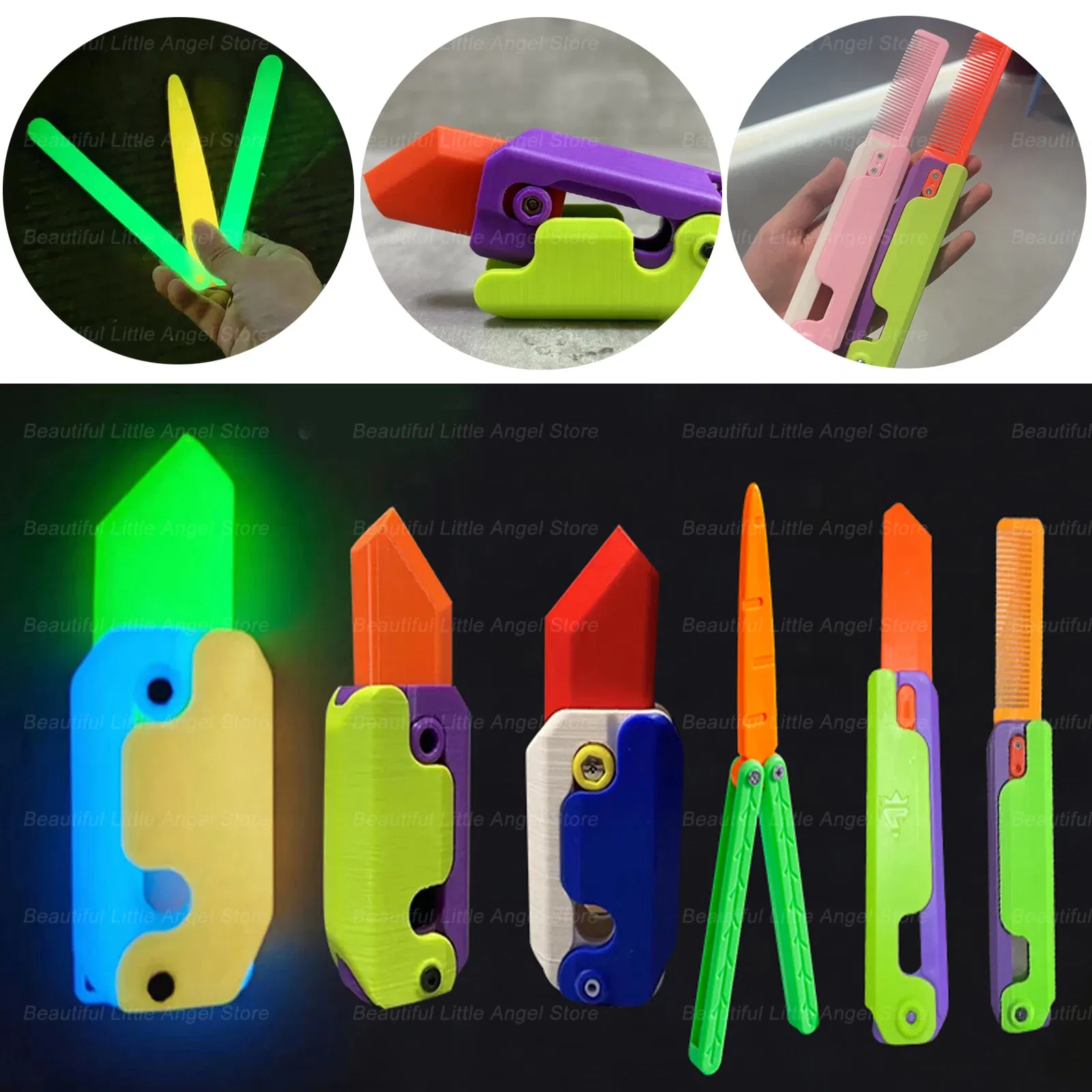 Color: Clear, Ships From: CHINA - Gravity Folding Claw Knife Radish Knife 3d Printing Gravity Knife Small Radish Knife Push Card Decompression Fidget Mini Toy