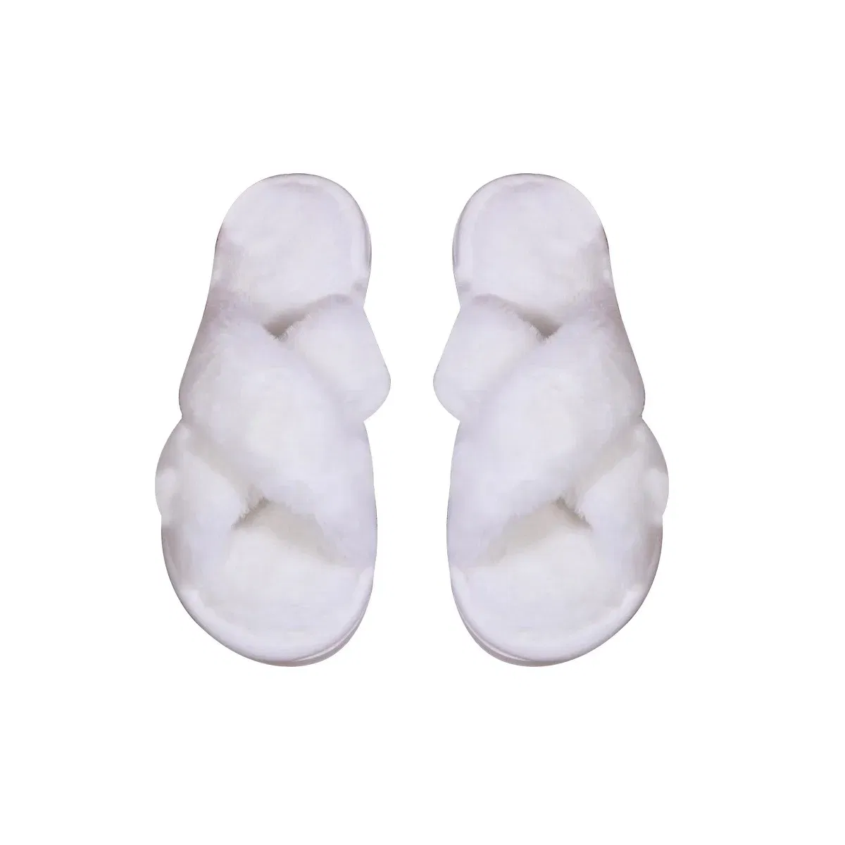 Color: Red, Shoe Size: 38 - Cross opening spring and autumn home anti slip flat bottomed couple style fashionable and simple open toed hairy slippers