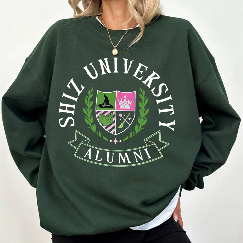 Color: WHITE, Size: S - Individual Wicked Alumni Sweatshirt Woman Clothing Harajuku Pullover Streetwear Autumn Long Sleeve Women's Clothing Hoodies