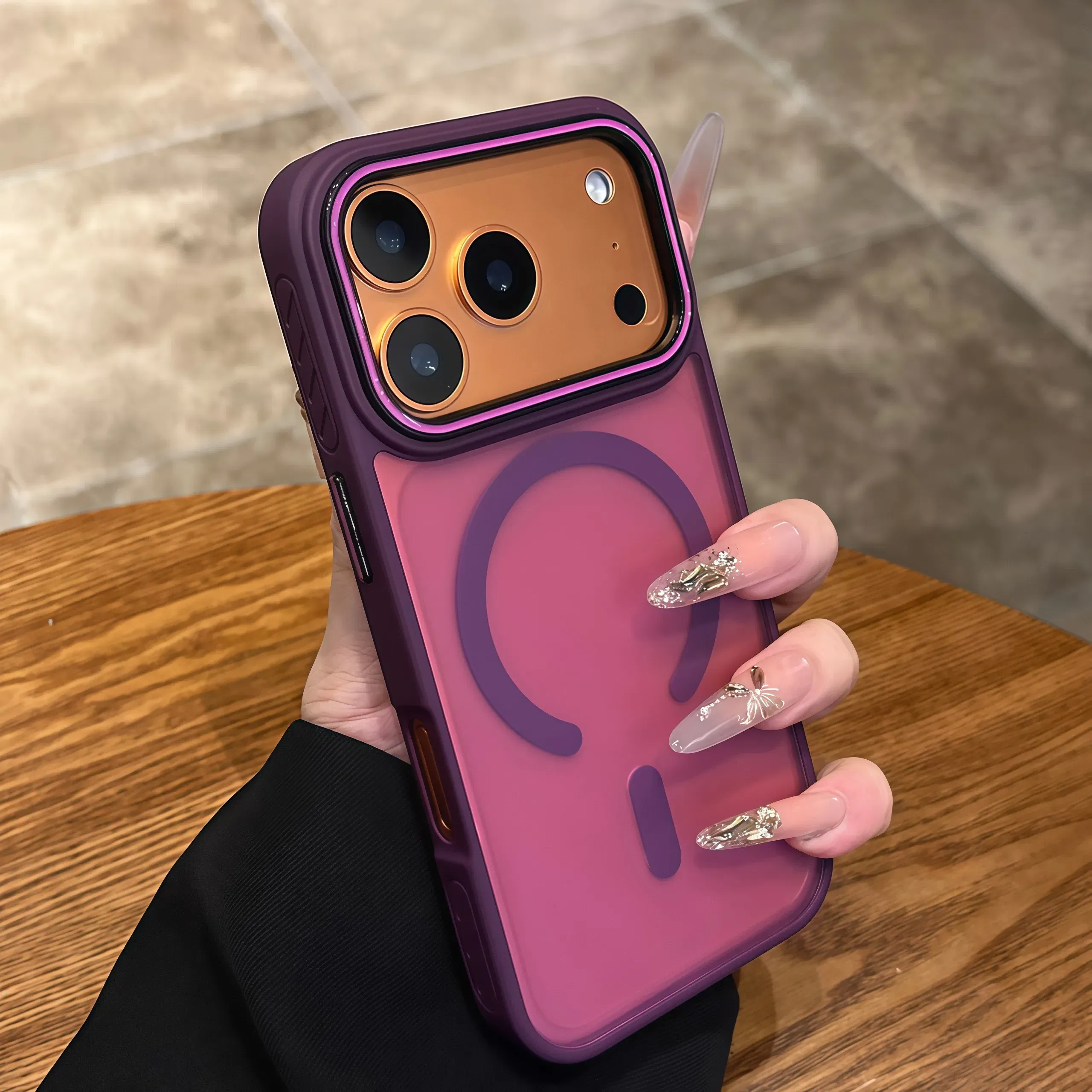 Color: Orange, Compatibility by Model: iPhone 11 - Wireless Charging Matte Magnetic Case for iPhone 17 16 ProMax 15 14 Plus 13 12 11 17 Air Anti Fall Bumper Translucent TPU Cover