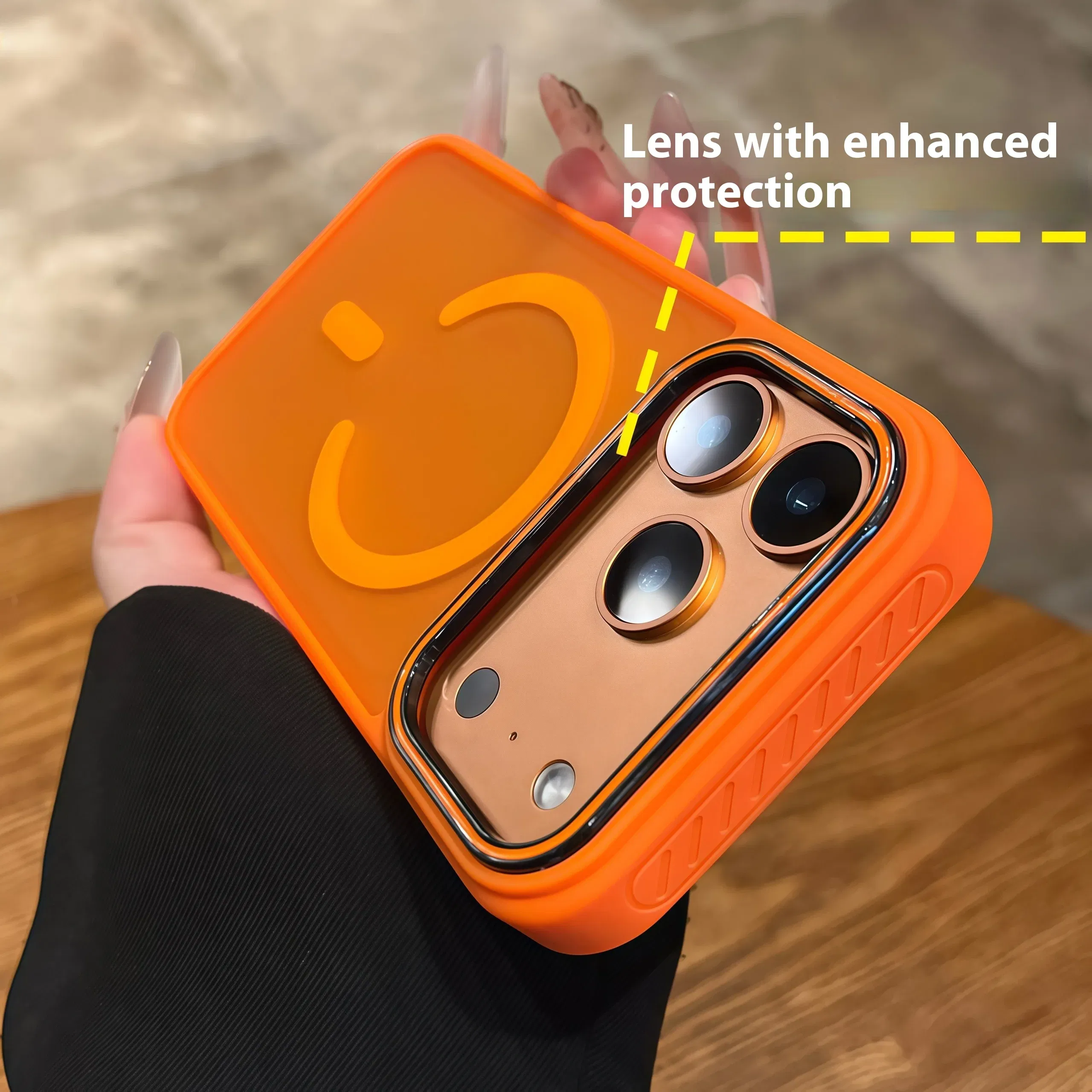 Color: Orange, Compatibility by Model: iPhone 11 - Wireless Charging Matte Magnetic Case for iPhone 17 16 ProMax 15 14 Plus 13 12 11 17 Air Anti Fall Bumper Translucent TPU Cover
