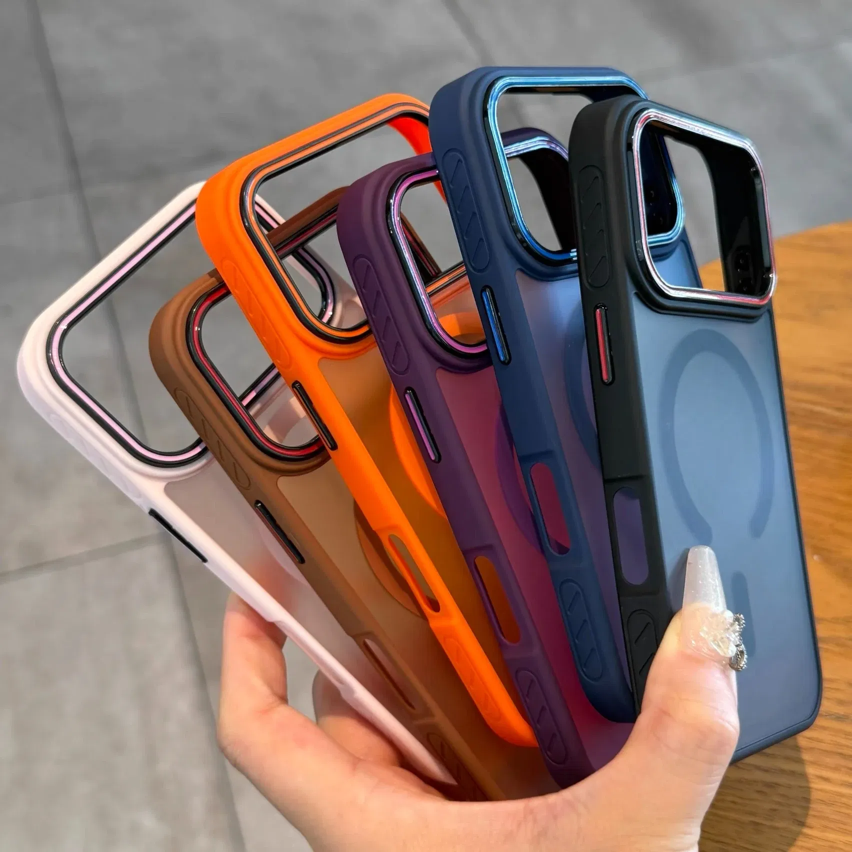 Color: Orange, Compatibility by Model: iPhone 11 - Wireless Charging Matte Magnetic Case for iPhone 17 16 ProMax 15 14 Plus 13 12 11 17 Air Anti Fall Bumper Translucent TPU Cover