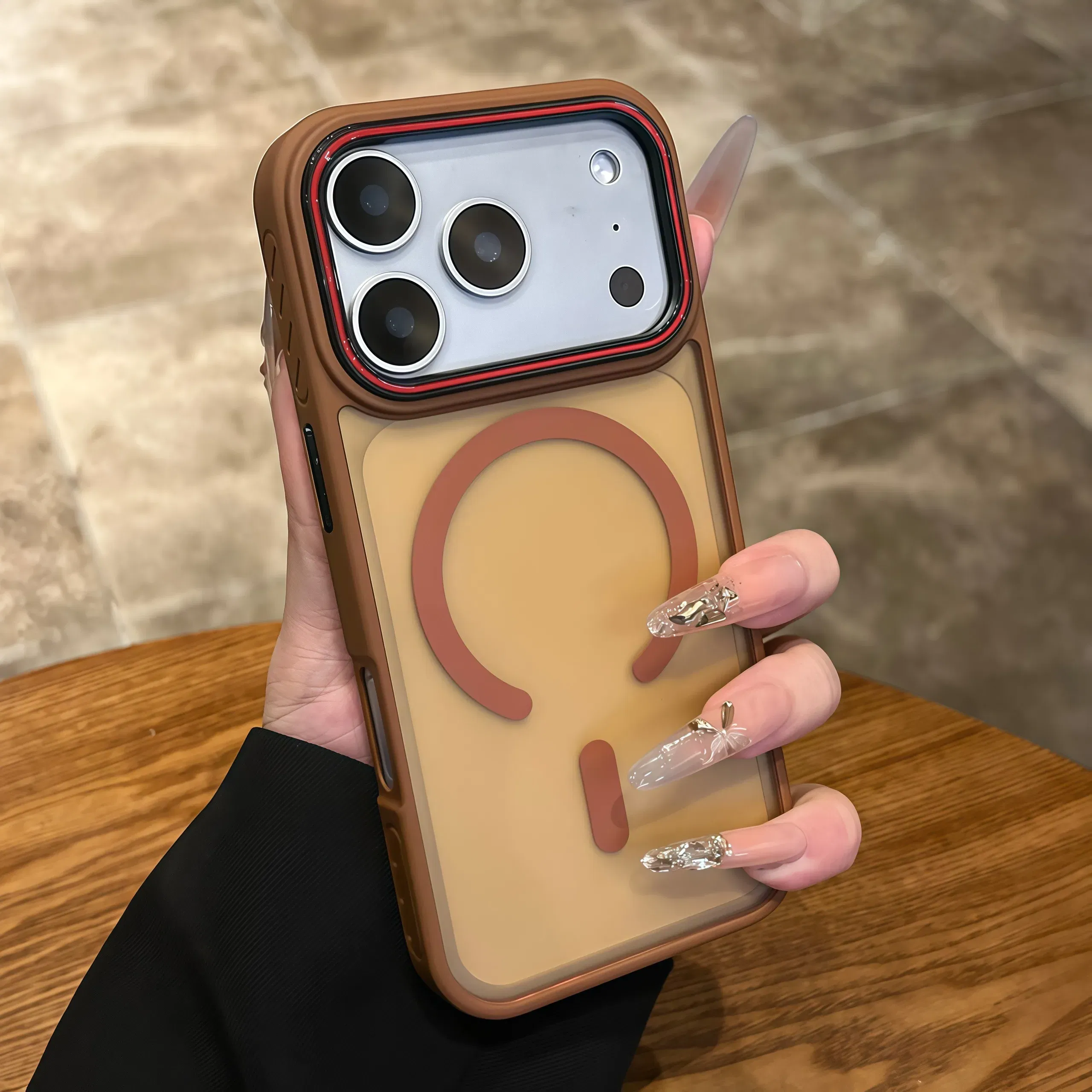 Color: Orange, Compatibility by Model: iPhone 11 - Wireless Charging Matte Magnetic Case for iPhone 17 16 ProMax 15 14 Plus 13 12 11 17 Air Anti Fall Bumper Translucent TPU Cover