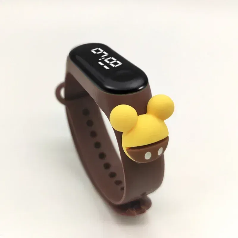 Color: DARK GRAY - Disney Stitch LED Waterproof Kids Digital Watch Spiderman Hulk Children Watch Sports Touch Electronic Kids Gifts