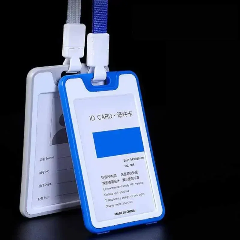 Color: Gray Dove - Unisex Colorful Employee Id Case with Lanyard Double Side Id Credit Card Holder Access Bus Card Case Badge Holder Card Sleeve