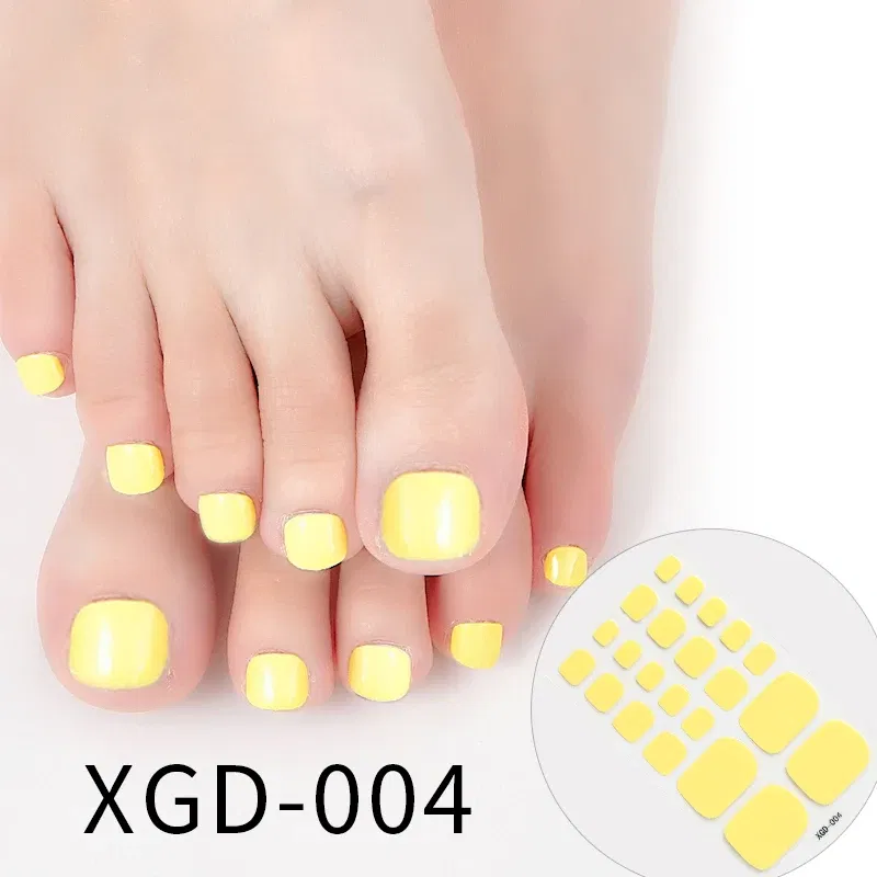 Color: army green - Dropshipping 22tips/Sheet Color Toe Nail Polish Stickers/Strips Fake Nails Toenail Wraps Nail Art Nail Adhesive Self-Adhesive