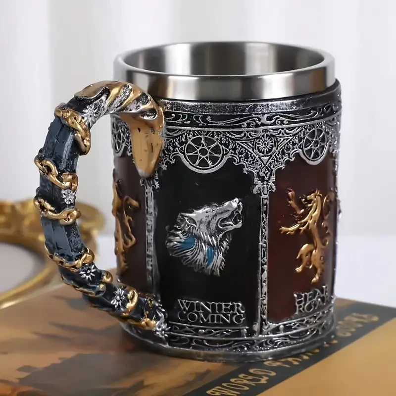 Skull & Palm Stainless Steel Beer Mug