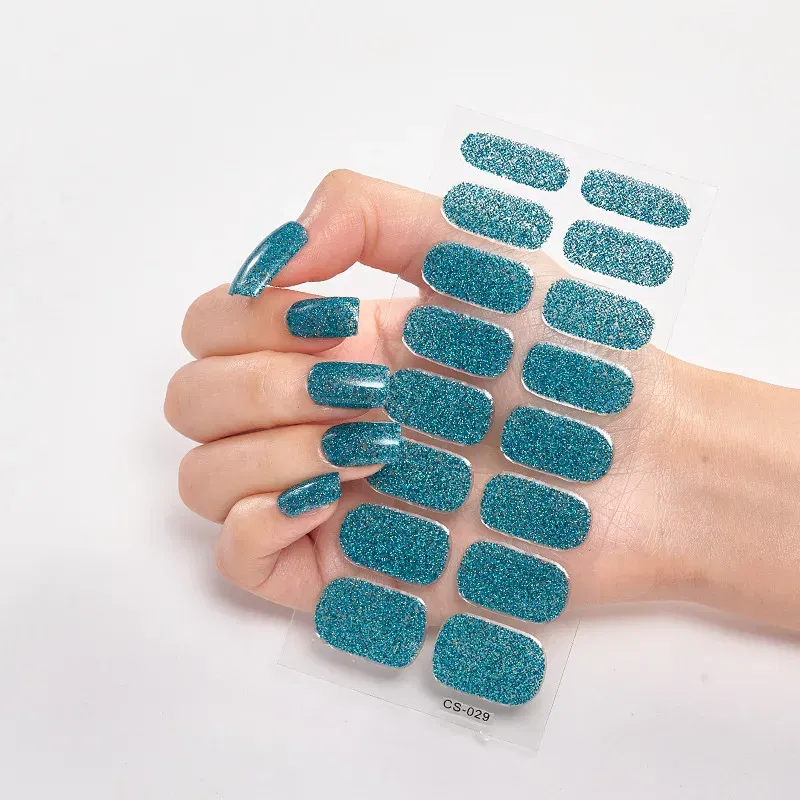Color: WHITE - Nail Sticker Shiny Design Full Beauty Stickers for Nails Decals Plain Stickers Women Salon Nail Art