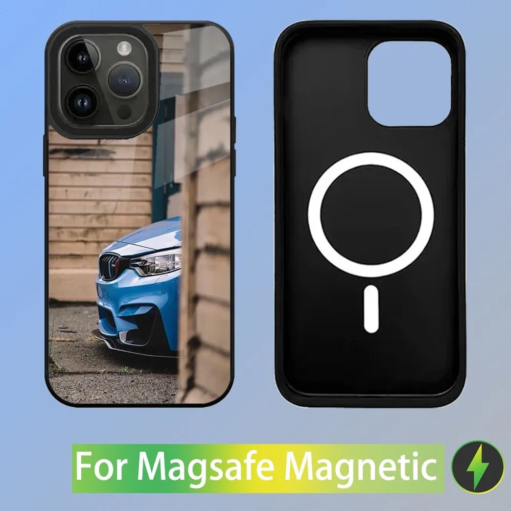 Color: Gold, Material: PE - Cool Sport Car B-BMW Phone Case For iPhone 16,15,14,13,12,11,Plus,Pro,Max Mini Magsafe Magnetic Wireless Charging