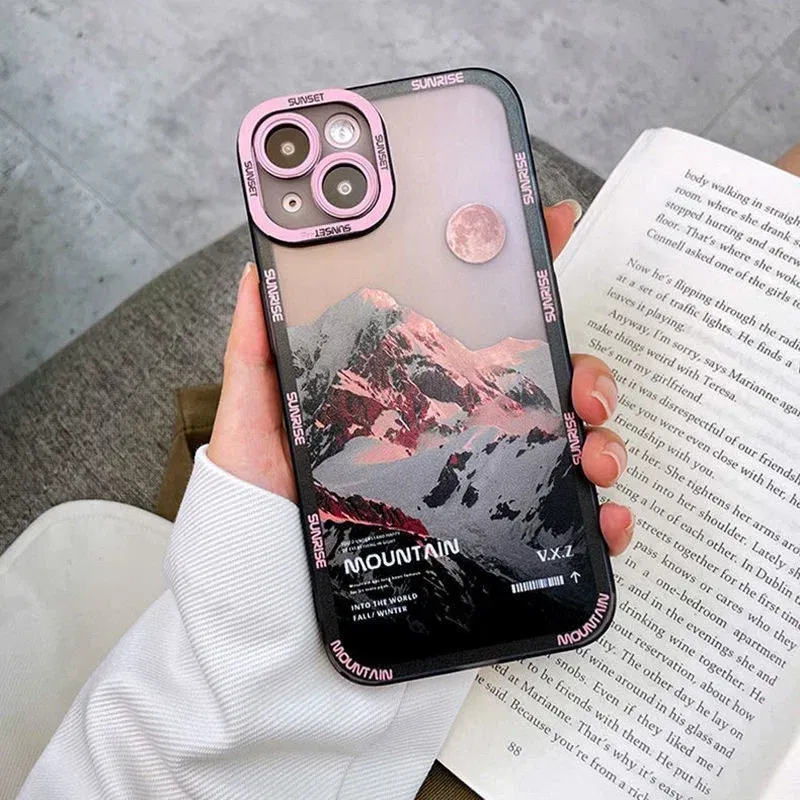 Color: Beige, Material: Neoprene - Retro INS Sunset Sky Clouds Moon Pattern Case For Samsung Galaxy S10 S20 S21 S22 S23 S24 FE Plus Ultra Note 20 Shockproof Cover