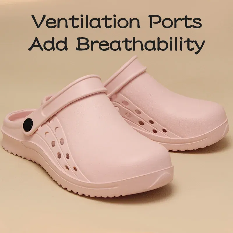 Color: MULTI, Shoe Size: 33.5 - High Quality Scrub Shoes Non-slip Dentist Nursing Clogs Healthcare Service Work Slippers Soft Operating Room Protective Clogs