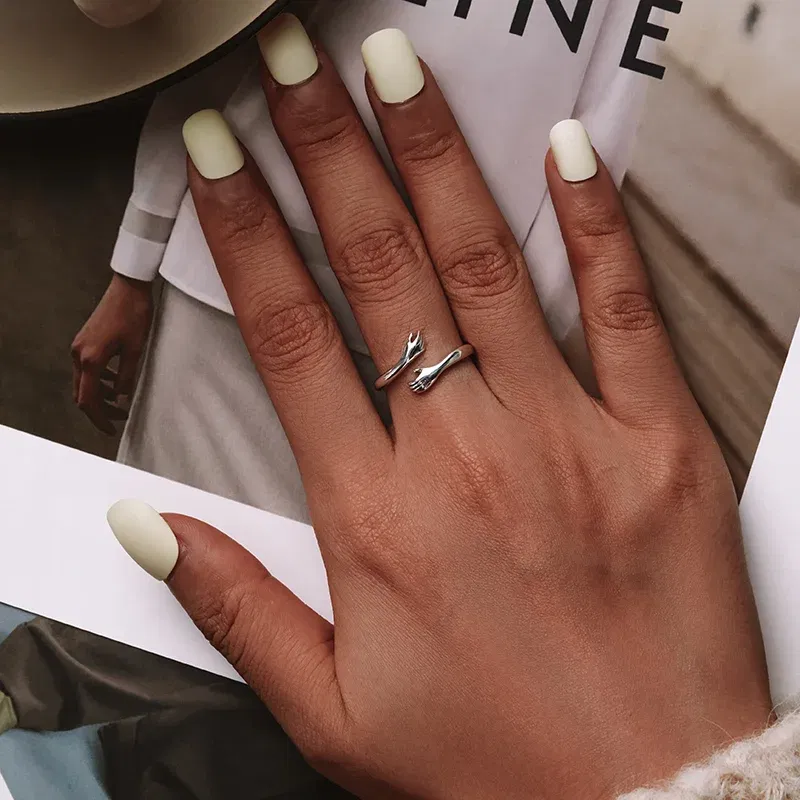 Gem Color: Brown, Ships From: CHINA - WOSTU Real 925 Sterling Silver Open Ring Finger Adjustable Size Wedding Rings For Women Engagement Fashion Silver Jewelry Gift
