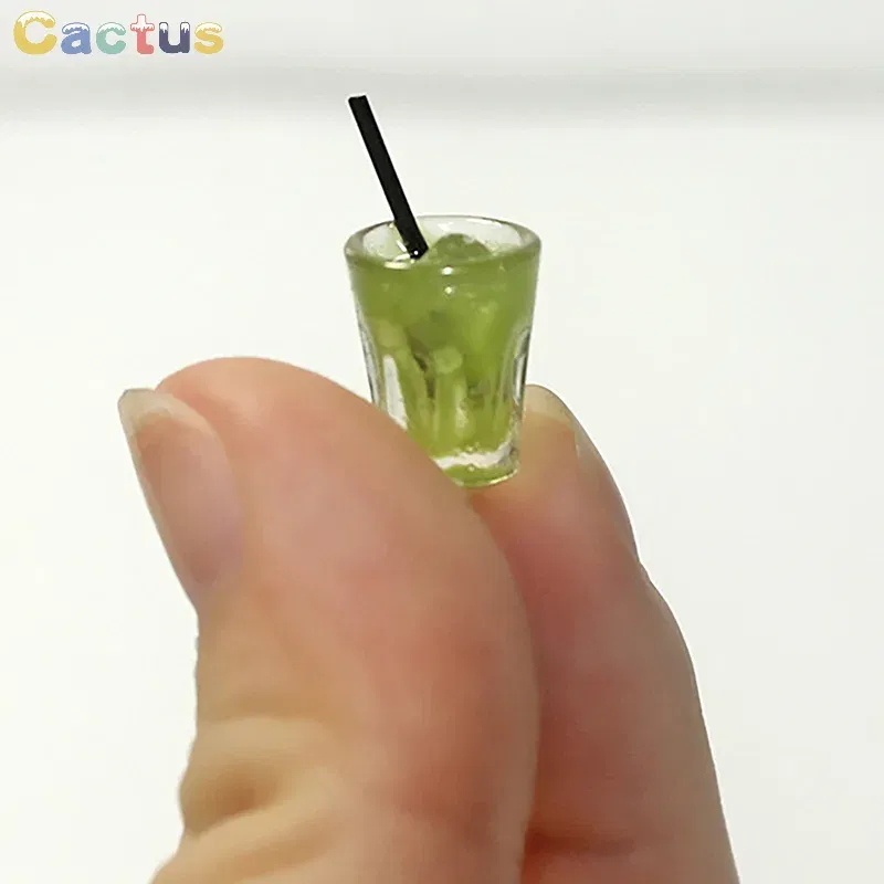 Color: goose yellow - Miniature Toy Cocktail Drinks Doll Toys Dollhouse Accessories Miniature Items For 1:6/1:12 Doll House Kitchen Ornaments