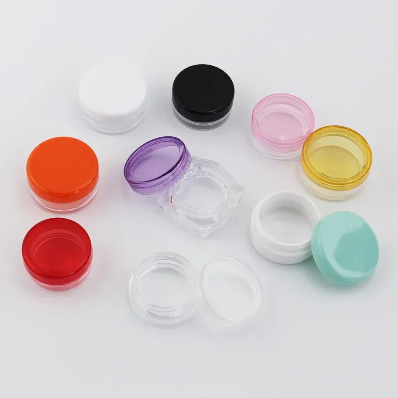 Color: light green - 15pcs 2g 3g Empty Jars Refillable Mini Plastic Bottle Cosmetic Jar Container Small Round Bottle Little Cream Jar Solid Perfume