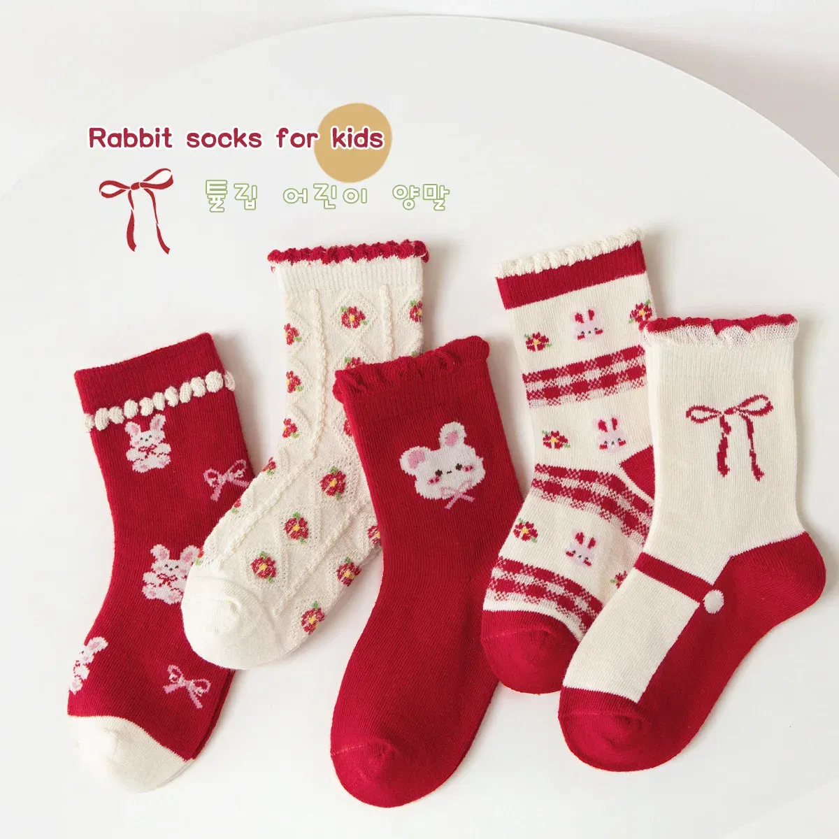 Color: PURPLE, Size: 10-12T - 5 pairs/lot Children's Socks Autumn Socks Girls Sweet Purple Floral Pattern Mid Calf Socks Baby Infant Cotton Socks