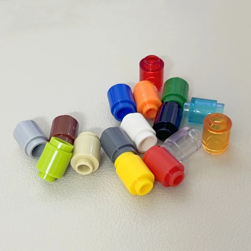 Color: WHITE - 50PCS 3062b 30068 35390 3062 Accessories 1x1 Cylindrical Brick DIY Buildings? Blocks Educational Toys City Toy