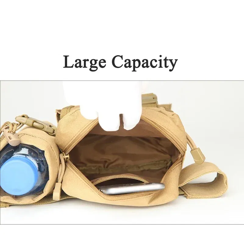 Color: black - Men's Tactical Casual Fanny Waterproof Pouch Waist Bag Packs Outdoor Military Bag