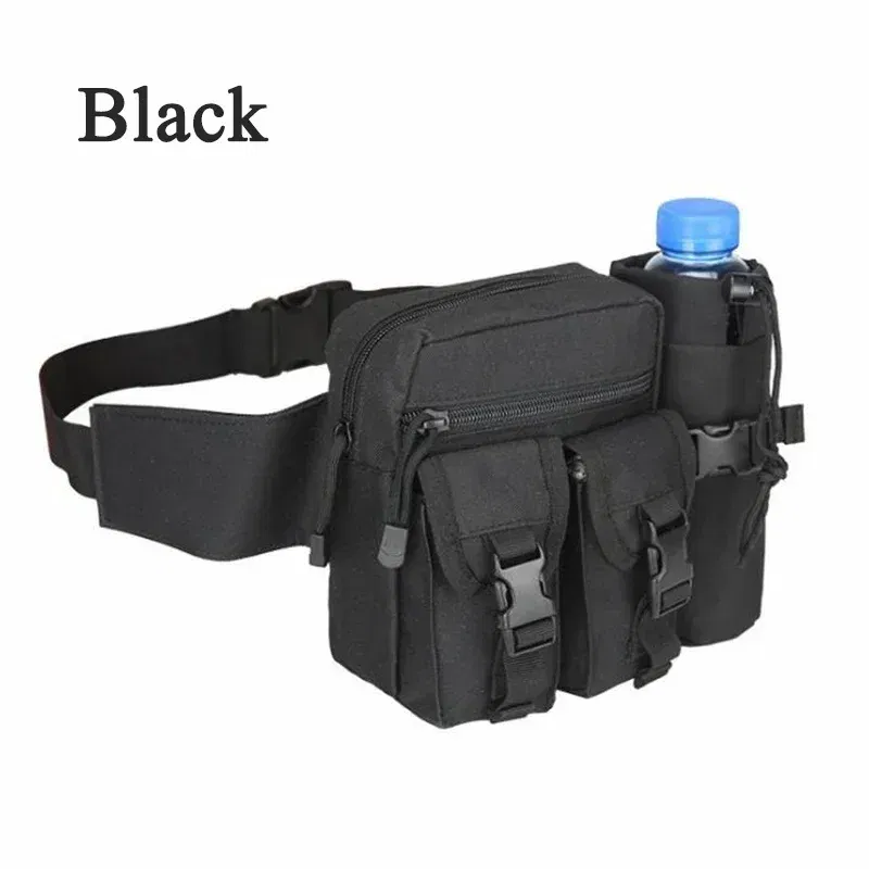 Color: black - Men's Tactical Casual Fanny Waterproof Pouch Waist Bag Packs Outdoor Military Bag