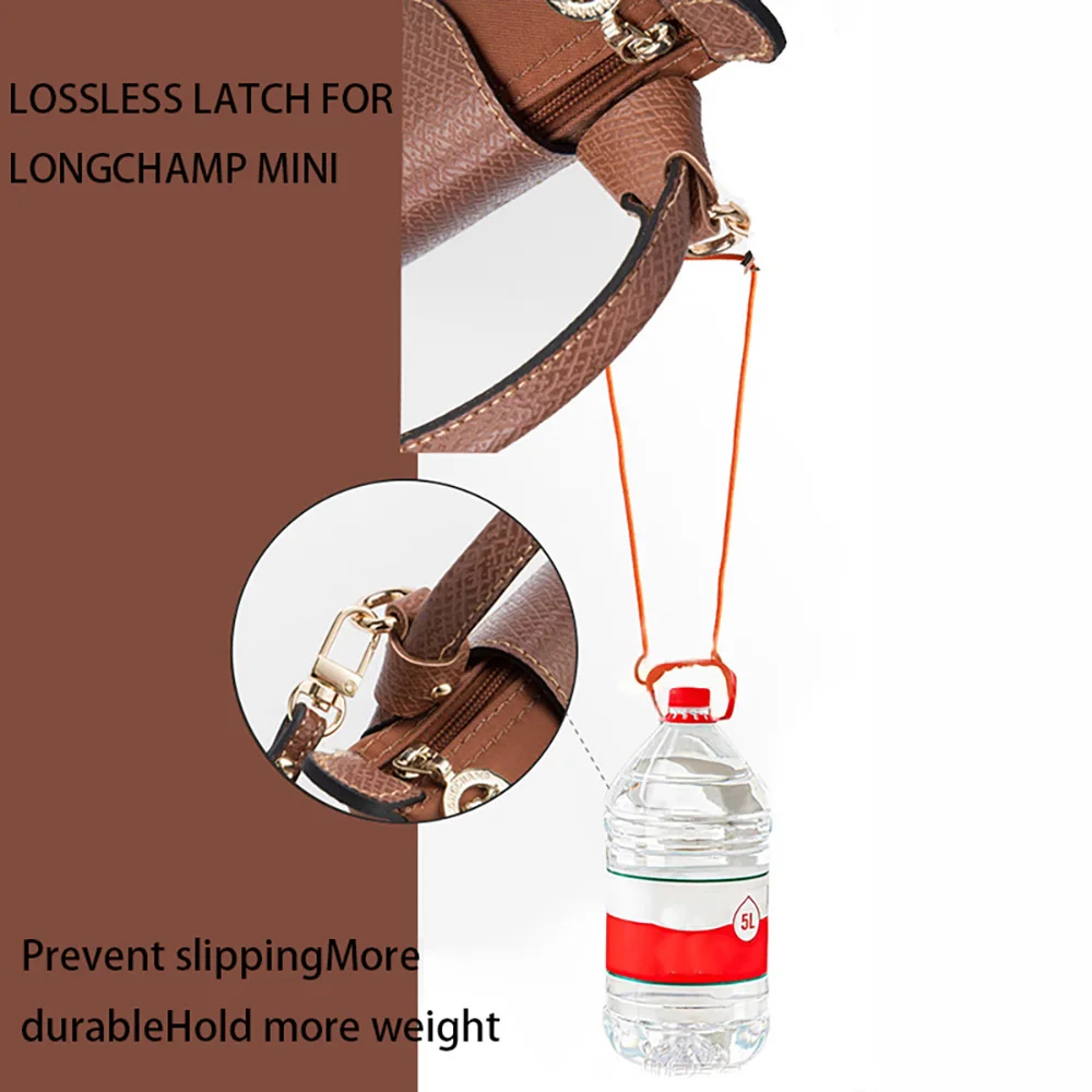 Color: WHITE - 1 Set Bag Strap For Longchamp Mini Punch-free Genuine Leather Shoulder Strap Set Transformation Crossbody Strap Bag Accessories