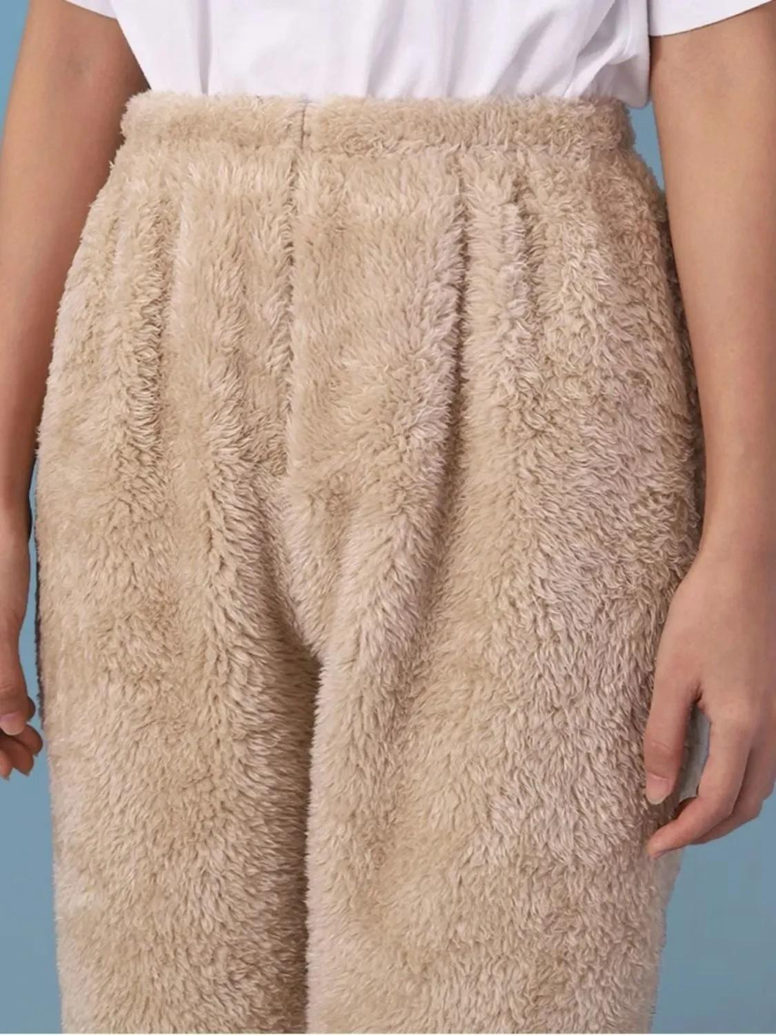 Womens Coral Fleece Leggings  Winter Warm Pajama Pants with Ankle & Knee Guard