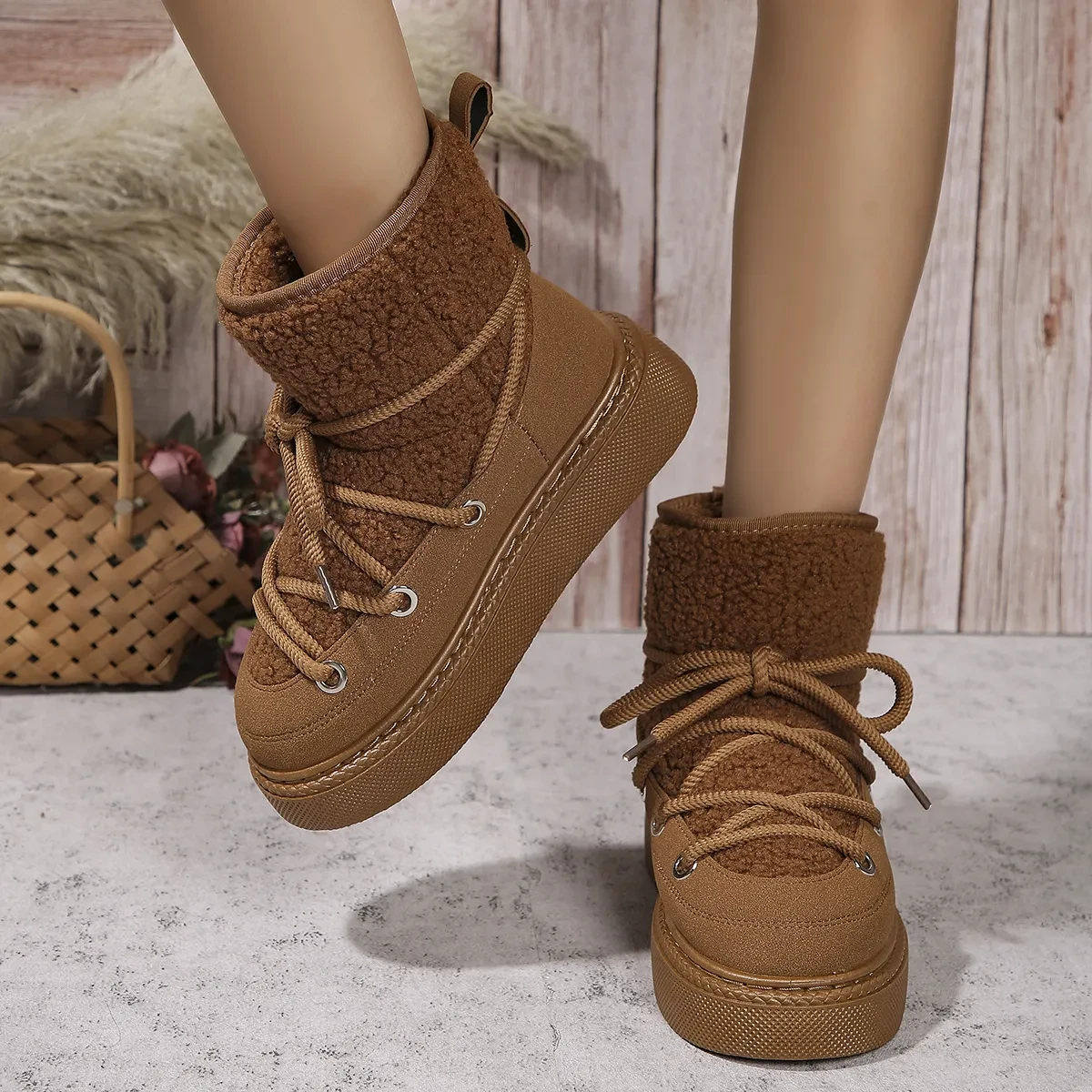 Fashion Lace-up Winter Snow Boots for Women