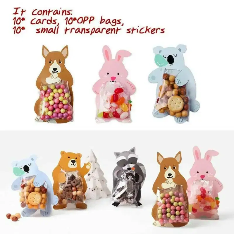 Color: Fluorescence Yellow, Gift Box Size: Other - 10pcs/lot Animal Cute Gift Bags Candy Bags Baby Shower Birthday Party Cookie Bags Bear Candy Box Greeting Cards Popular Rabbit