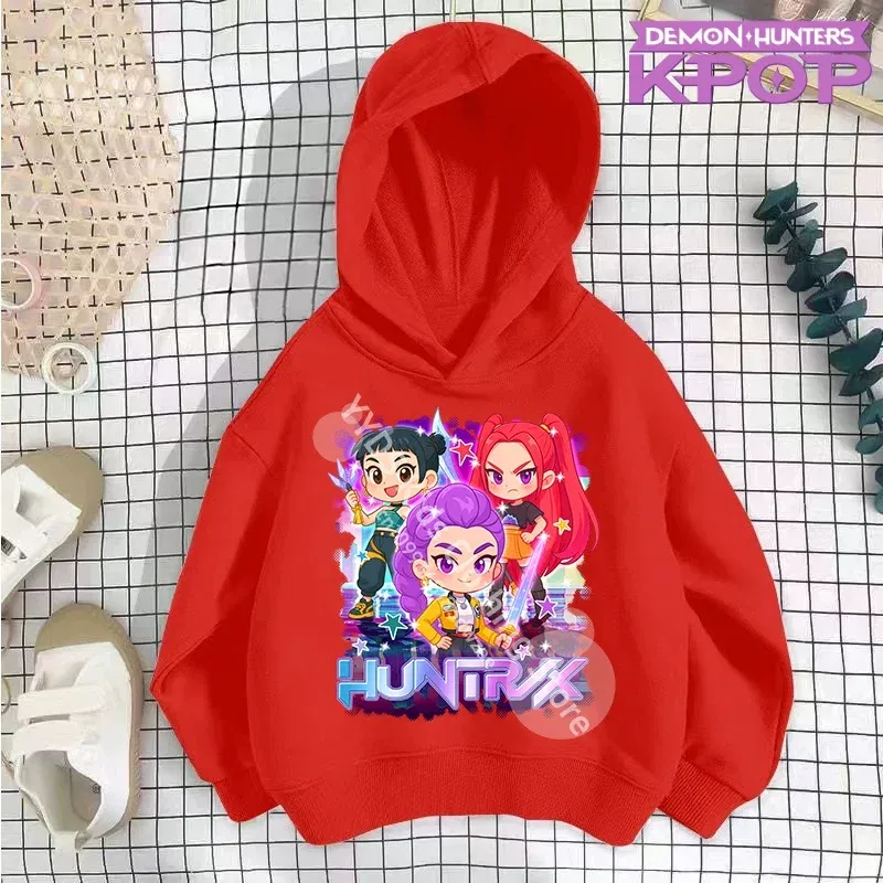 Color: WHITE, Kid Size: 3T - 2025 KPop Demon Hunters Hoodie Fashion Rumi Sweatshirt Pullover Cute Long Sleeve Autumn Boys Girls Cartoon Y2K Hoody Sportswear