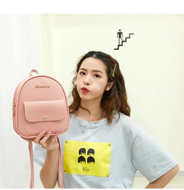 Womens Fashion Small Backpack  Letter Purse for Travel and School