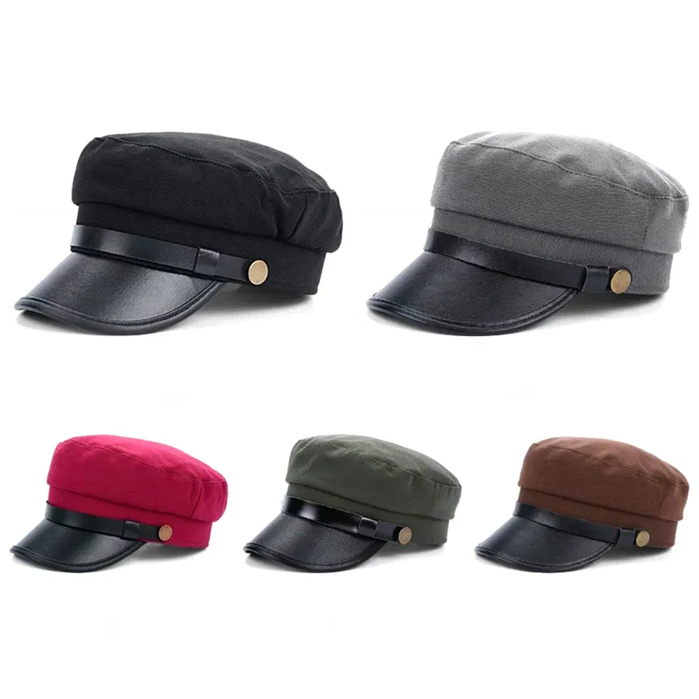 Color: Black, Hat Size: One Size - Autumn winter beret women black Retro men baker Newsboy hat Casual Spring British Classic Female Gatsby Flat Hats Military cap