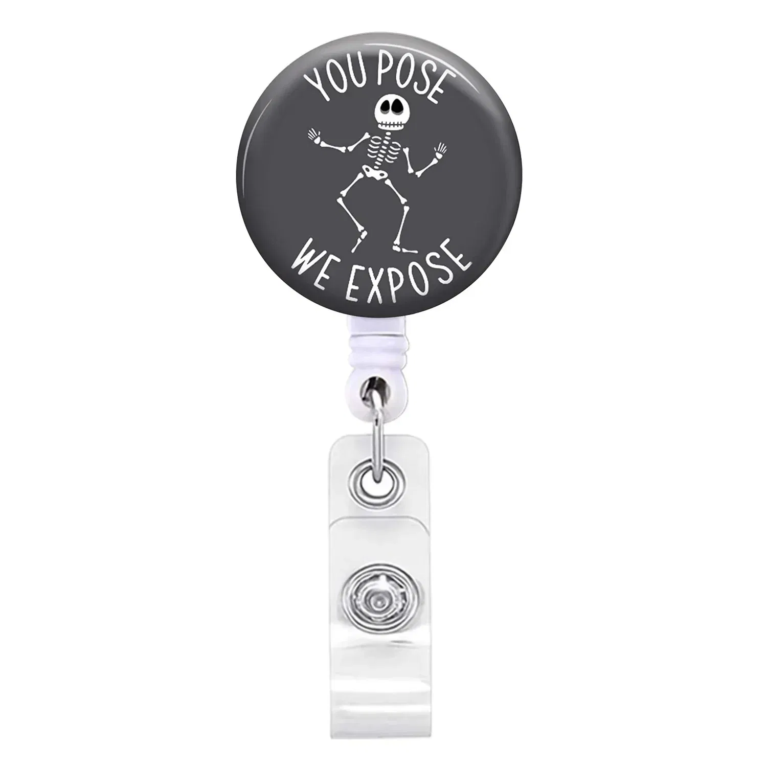 Color: light yellow - X-Ray Badge Reel Retractable Radiology Badge Reel Holder Ct Rays Nurse Doctor Student Card Reel Clip Office Supply Recoil Badge