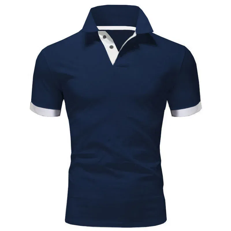 Color: Blue, Size: L - Men's Short Sleeve Polo Shirts Casual Slim Fit Basic Designed Shirts Quick-drying Anti-wrinkle Tops
