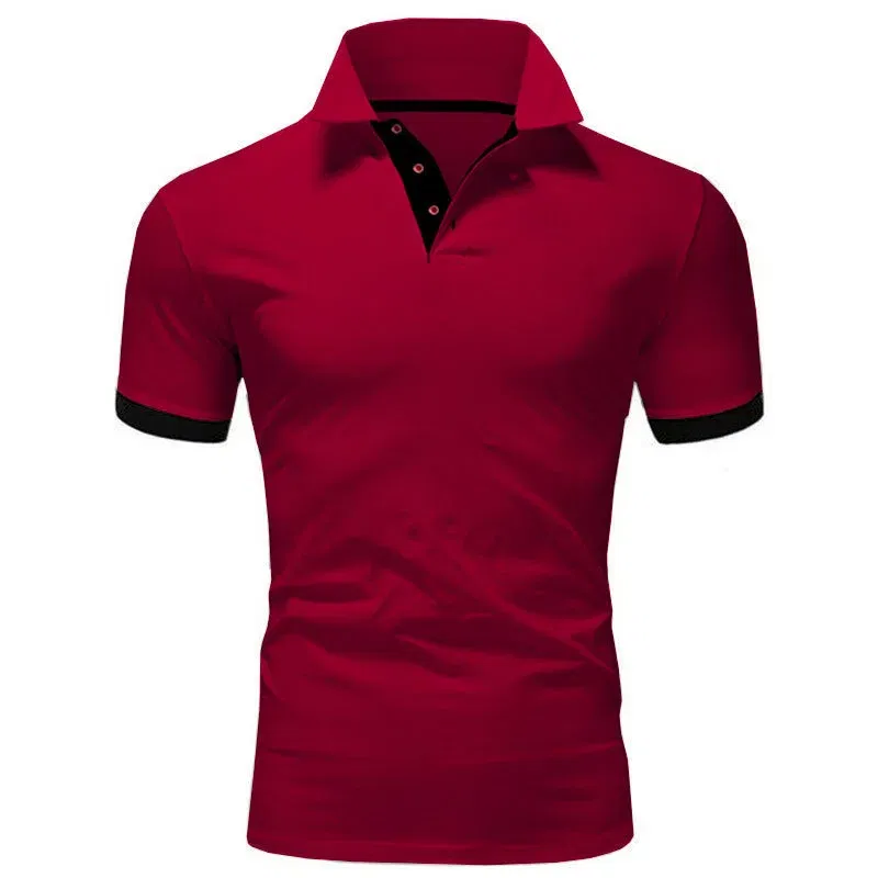 Color: Blue, Size: L - Men's Short Sleeve Polo Shirts Casual Slim Fit Basic Designed Shirts Quick-drying Anti-wrinkle Tops