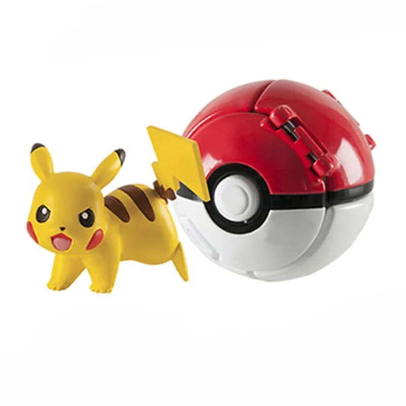 Color: SKY BLUE - New Pokemon Pokeball Anime Action Figurse Pikachu Squirtle Pocket Monster Variant Pok?©mon Game Elf Ball Model Toys Kids Gift
