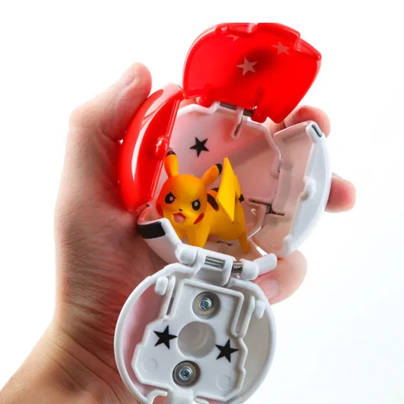 Color: SKY BLUE - New Pokemon Pokeball Anime Action Figurse Pikachu Squirtle Pocket Monster Variant Pok?©mon Game Elf Ball Model Toys Kids Gift