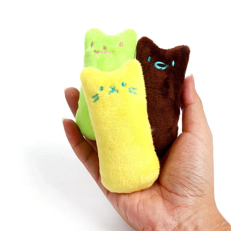 Color: Red, Ships From: CHINA - 2022 Catnip Toys Funny Interactive Plush Teeth Grinding Cat Toy Kitten Chewing Toy Claws Thumb Bite Cat Mint Pets Accessories