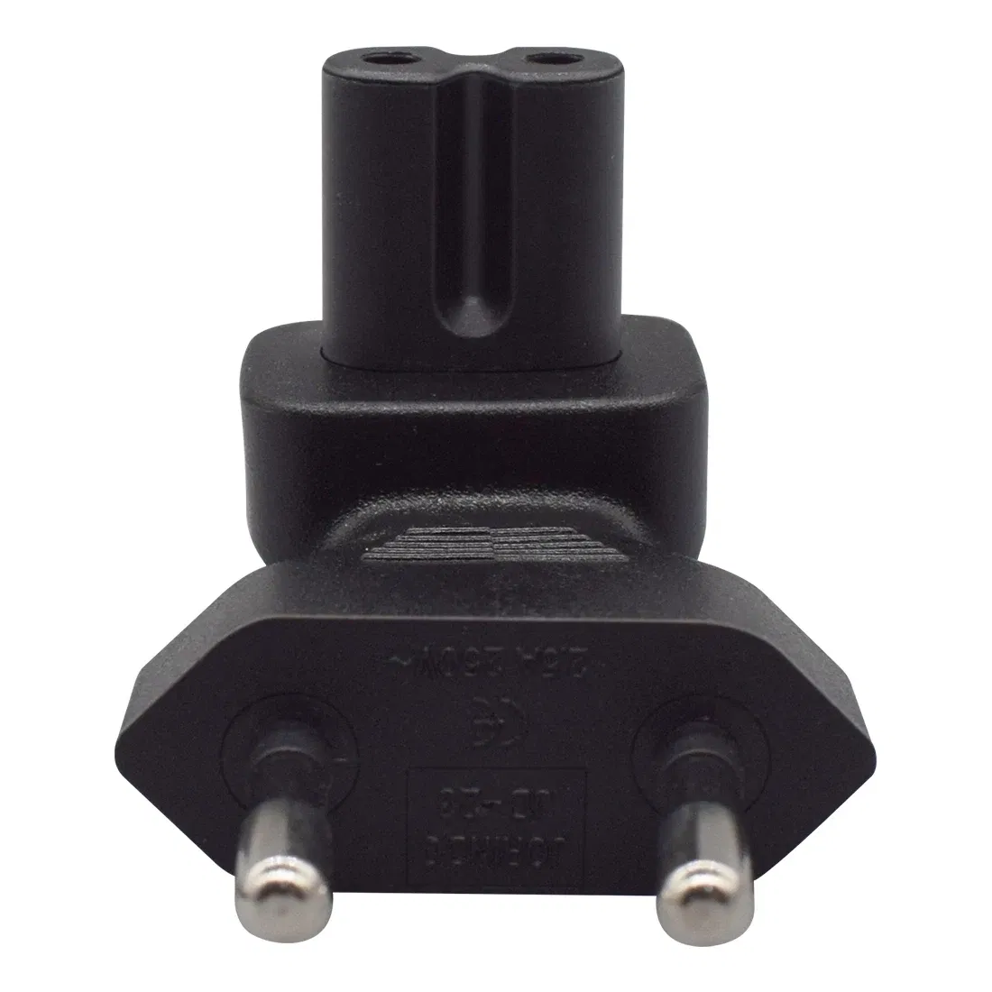 JORINDO EU TO IEC320 C7 conversion plug, European 2 Pin Male plug to IEC 320 C7 RIght Angle AC adapter