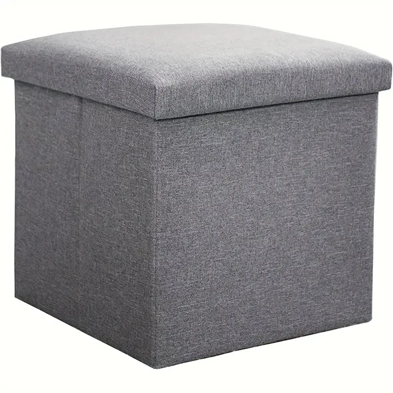 Foldable Storage Ottoman Foot Rest, Grey