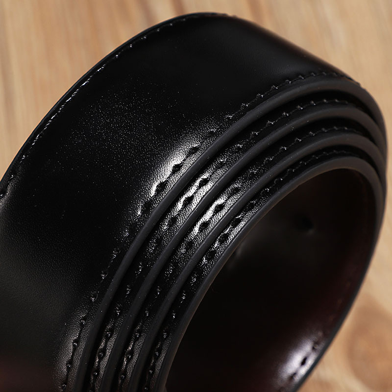 Color: army green, Belt Length: 120cm, Ships From: CHINA - 2.8cm 3.0cm 3.3cm 3.5cm 3.8cm Wide Double-sided Cow Reversible Leather With Holes No Buckle Belt Without Buckle High Quality